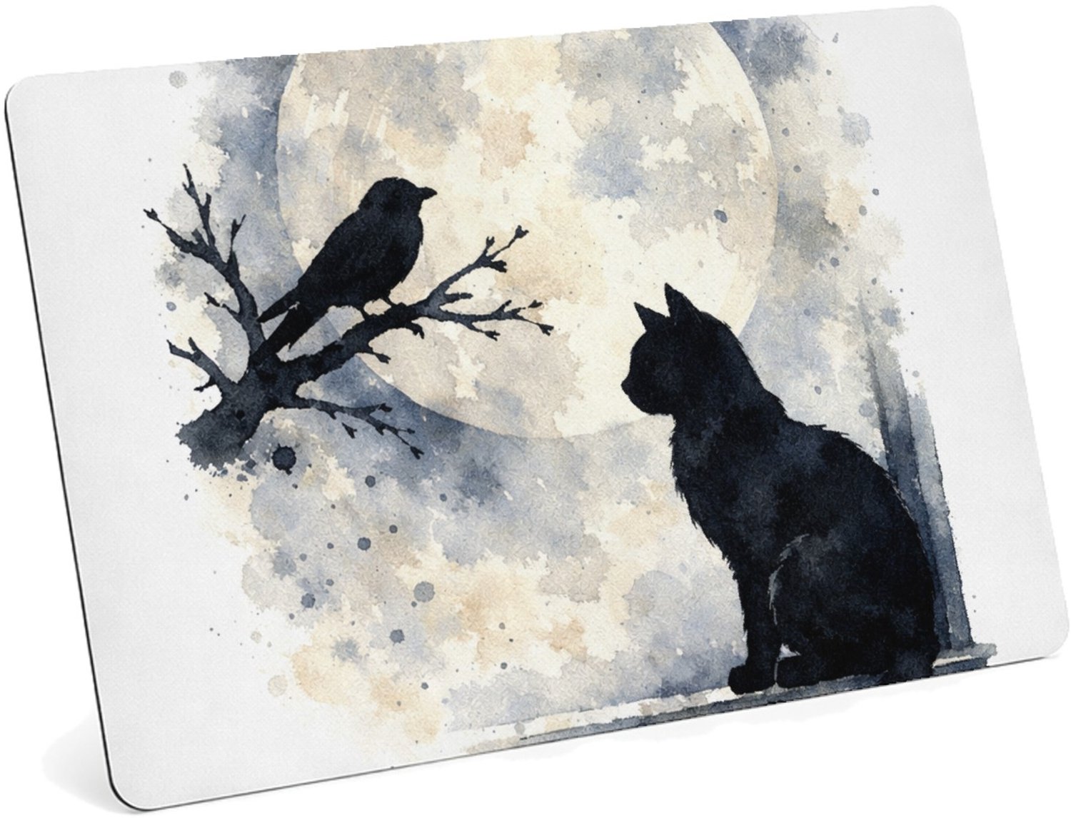 Mr Cadeautjes MDF magnetische fotolijst 28 x 19 - design Een donker, elegant natuurbeeld met een andere hoofdvorm en | cadeau Wit
