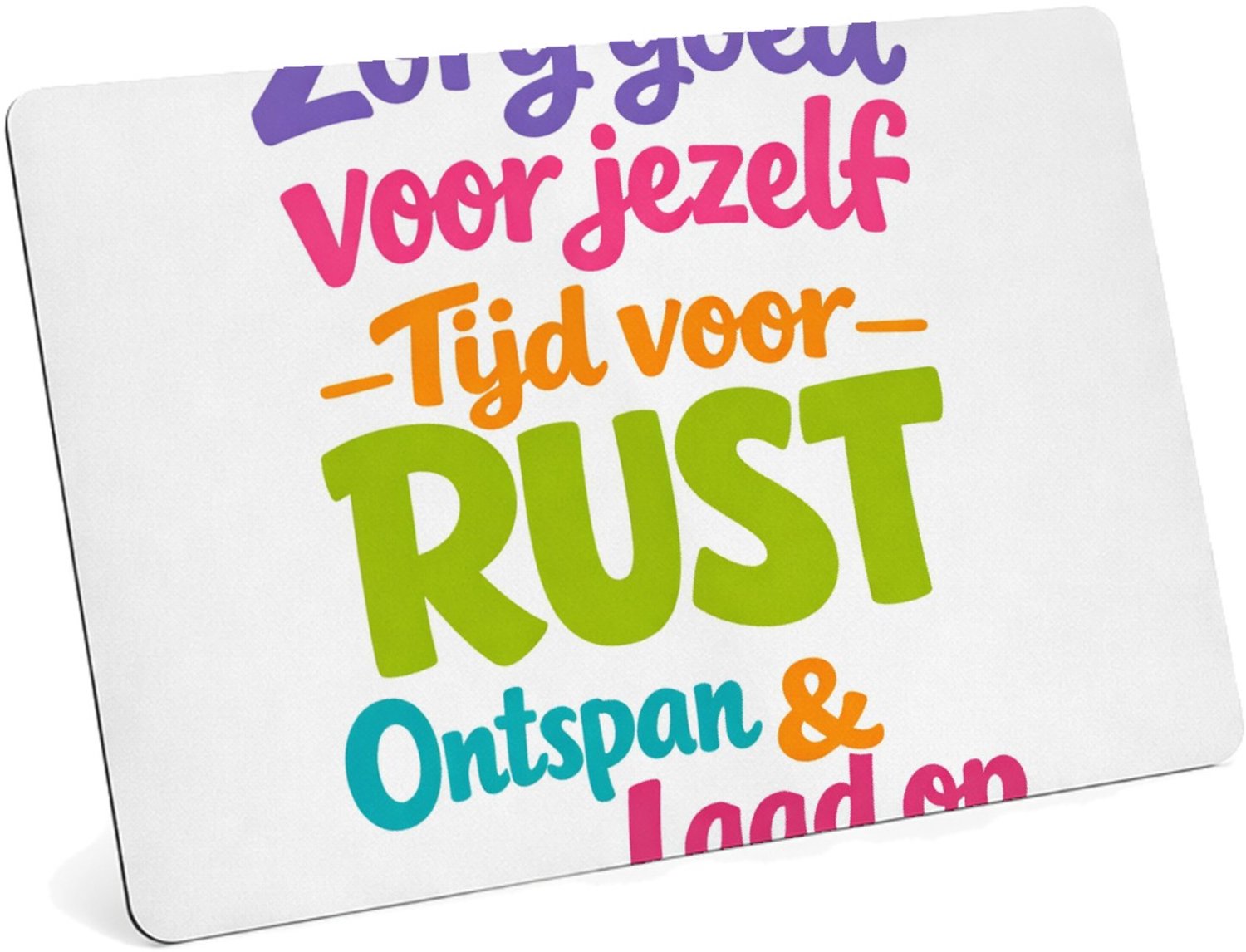 Mr Cadeautjes MDF magnetische fotolijst 28 x 19 - design Een opbeurende typografische compositie voor een dagelijkse | cadeau Wit