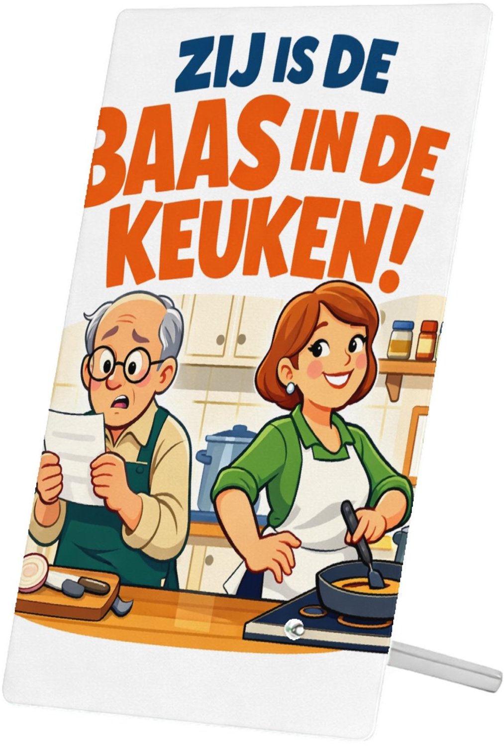 Mr Cadeautjes Glasframe 11 x 16 - design Een speelse partnerschap-grap met een alledaagse rolomkering | cadeau Wit
