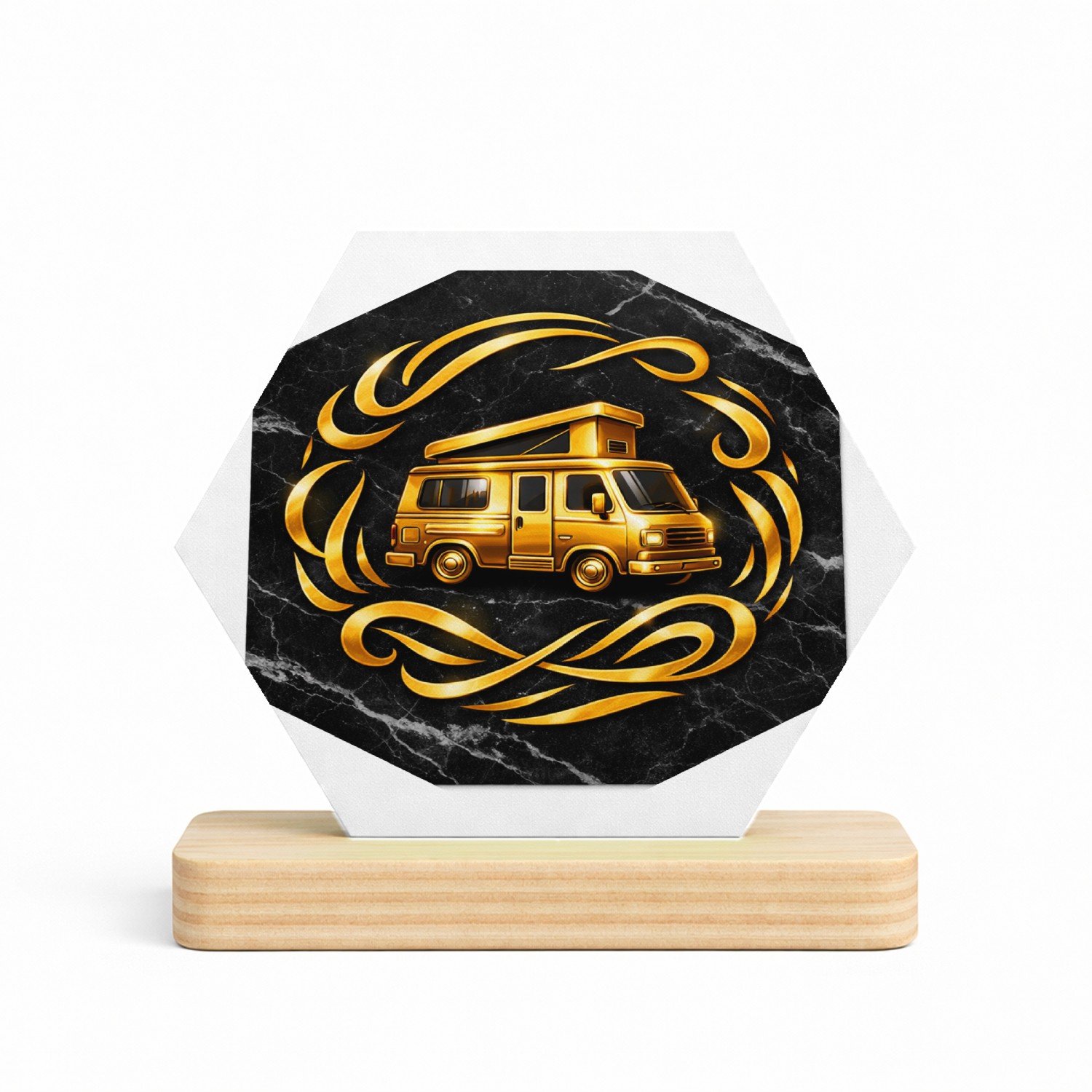 Mr Cadeautjes MDF fotolijst/inleg hexagon 14 x 13 - design Een speelse motivatieprint met een donkere achtergrond en ee | cadeau Wit