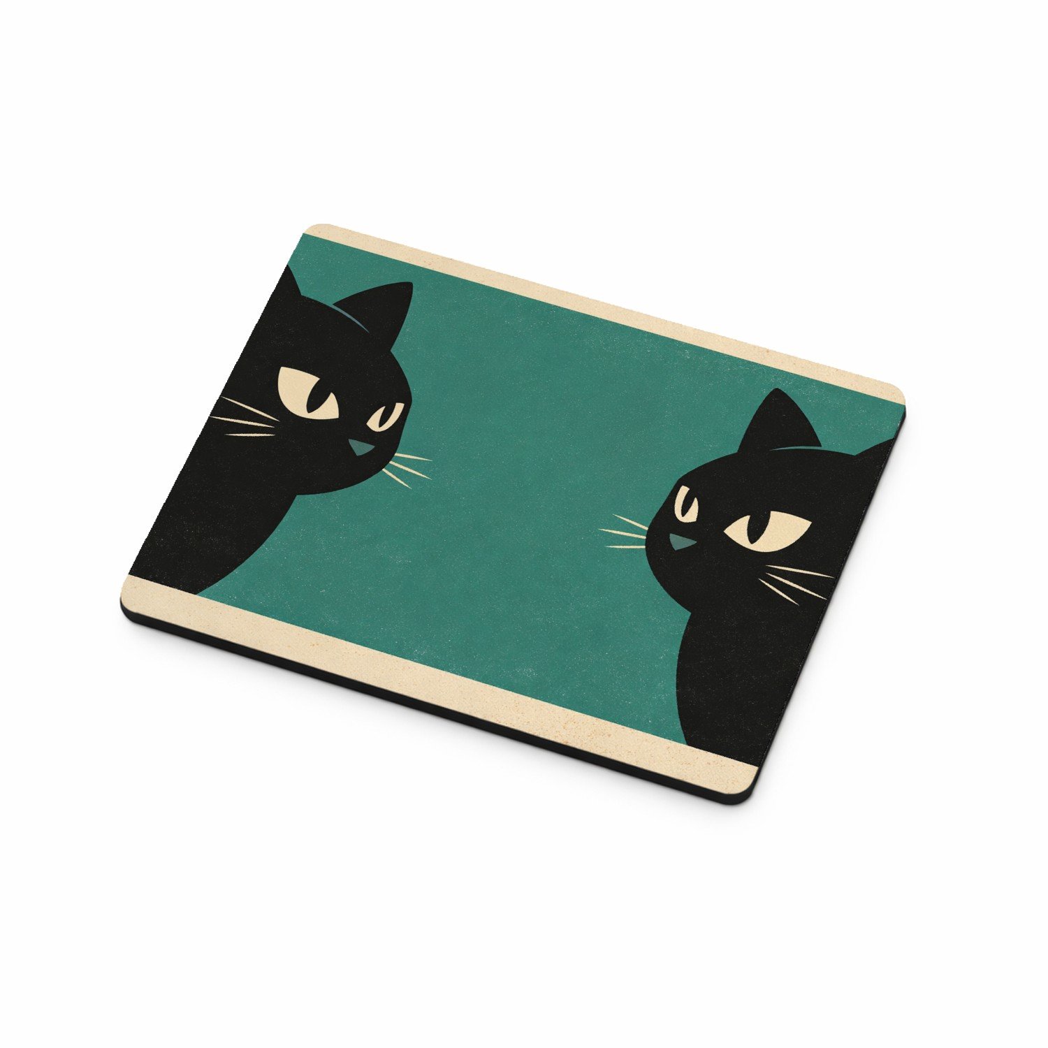 Mr Cadeautjes MDF magnetische fotolijst 9 x 7 - design Een minimalistische dierencompositie met twee opvallende oge | cadeau Wit