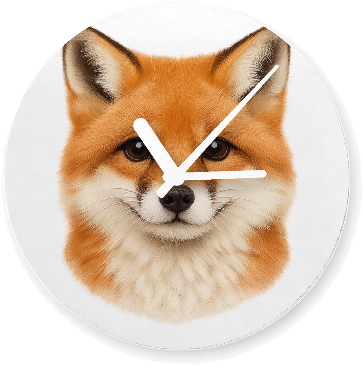 Mr Cadeautjes Glazen klok Ø 20 - design Een groot, centraal dierenportret met luxe uitstraling en ru | cadeau Wit
