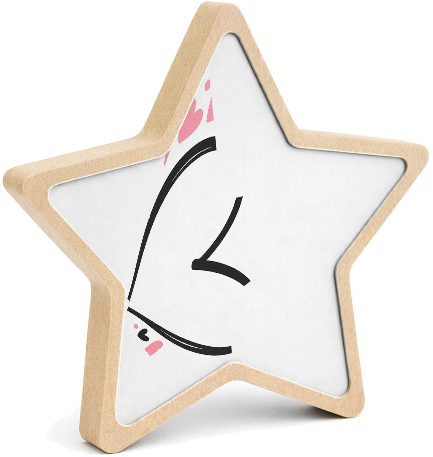 Mr Cadeautjes MDF fotolijst ster 14 x 13,5 - design Een liefdevolle handlettering met kleine sterren en zachte s | cadeau Wit