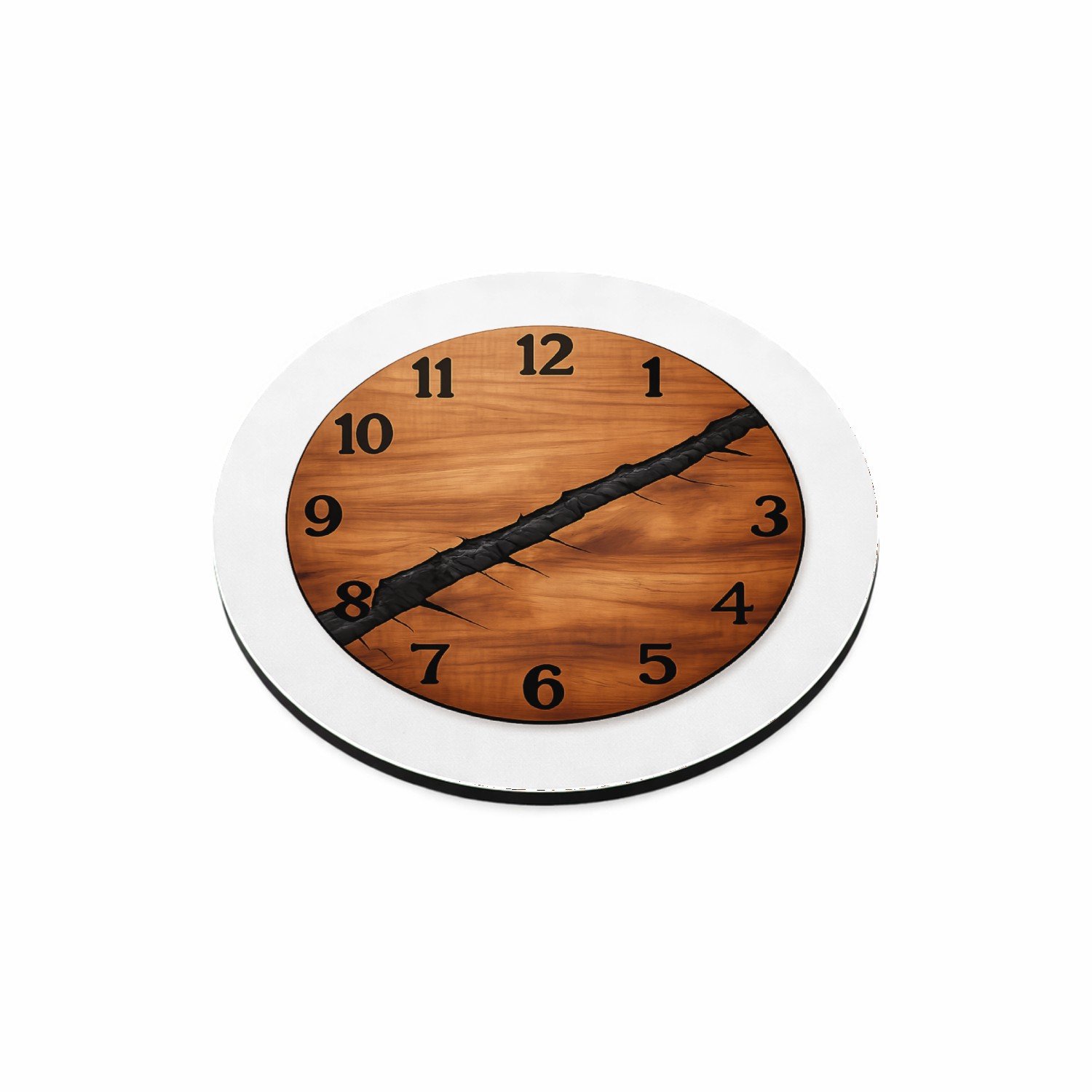 Mr Cadeautjes MDF magnetische fotolijst rond Ø 9,5 - design Een ronde kompasplaat met gegraveerde windrichtingen en een | cadeau Wit
