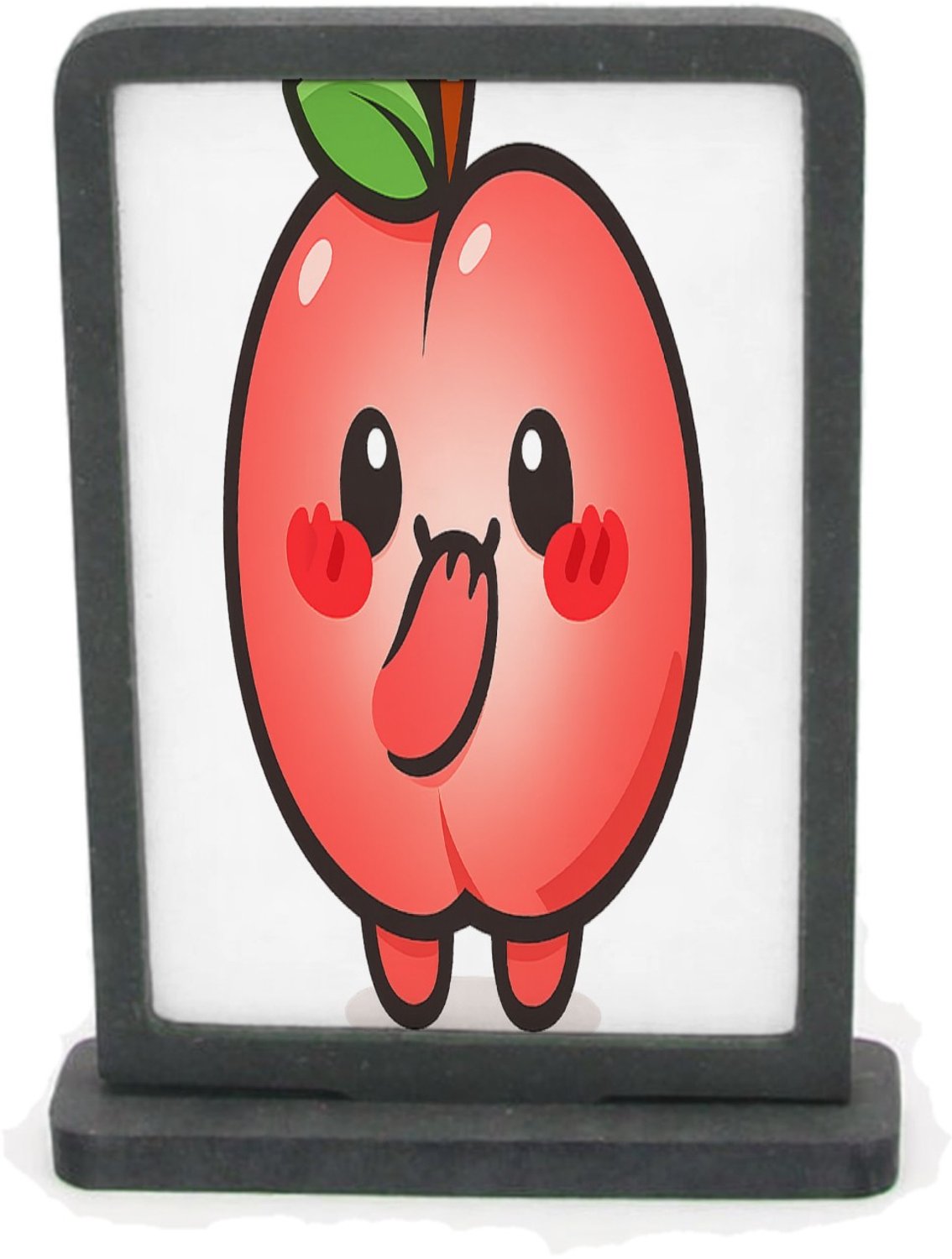 Mr Cadeautjes Houten fotolijst rechthoek met MDF inleg - design Een schattige maar een tikje brutale fruitfiguur met een ver | cadeau Wit