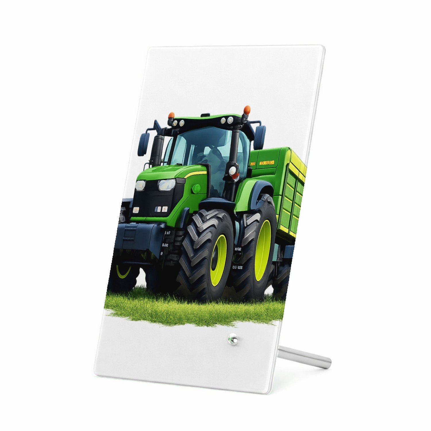 Mr Cadeautjes Glasframe 11 x 16 - design Een krachtig werkvoertuig in een andere natuurlijke setting | cadeau Wit