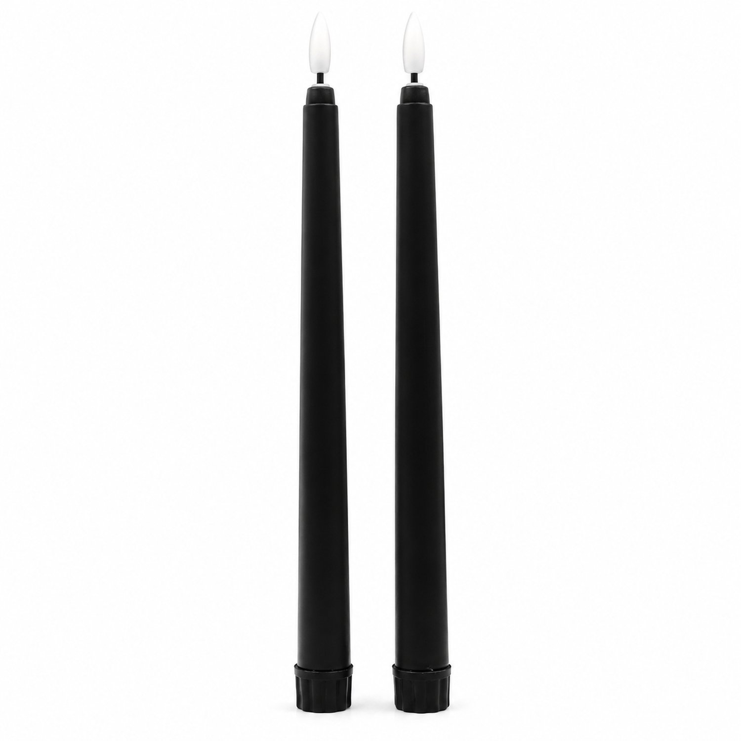 SWGOTA led kaarsen - 1 stuk, zwart, gladde lange behuizing met puntvormige top, zonder afstandsbedieningsfunctie, voor diner- en bruiloftsdecoratie, verpakking 28 x 2,5 x 2,5 cm