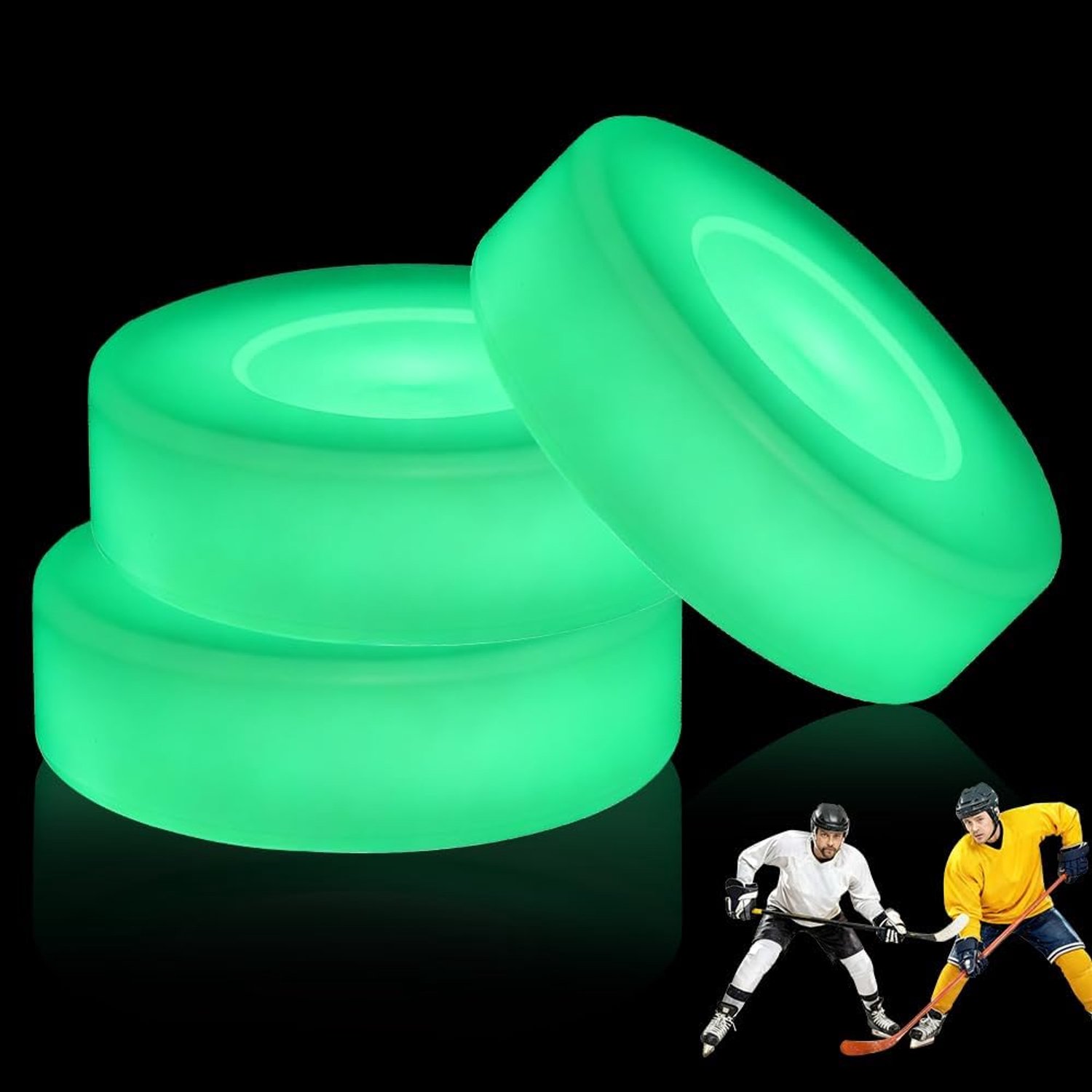 Ijshockeypucks 3 stuks - oplichtend pvc - verbeterde zichtbaarheid - ideaal voor training - Vemera