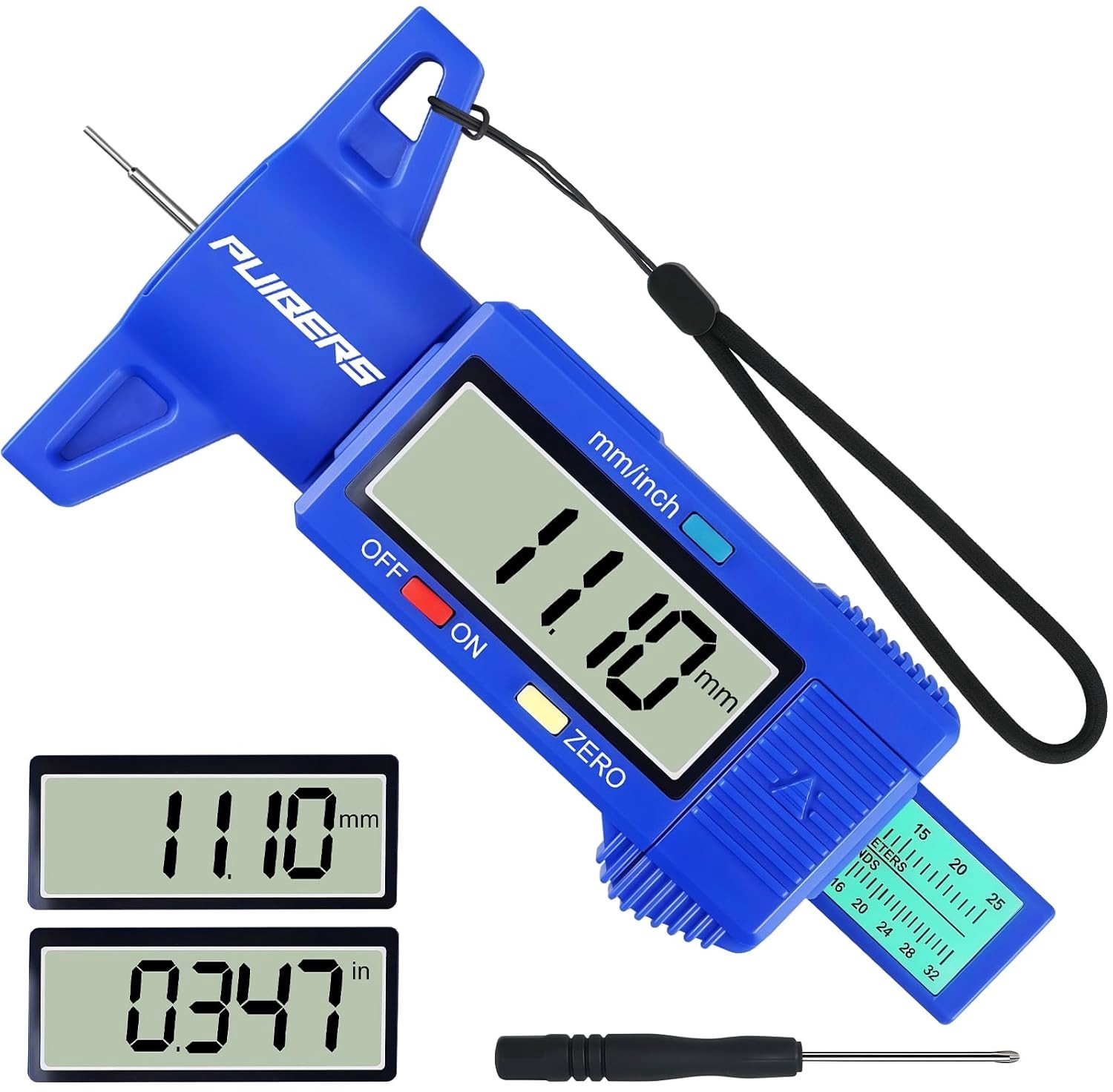 Digitale Bandenprofieldieptemeter - Geen Kleur - Compact - Nauwkeurige Draagbare Meter voor Auto's
