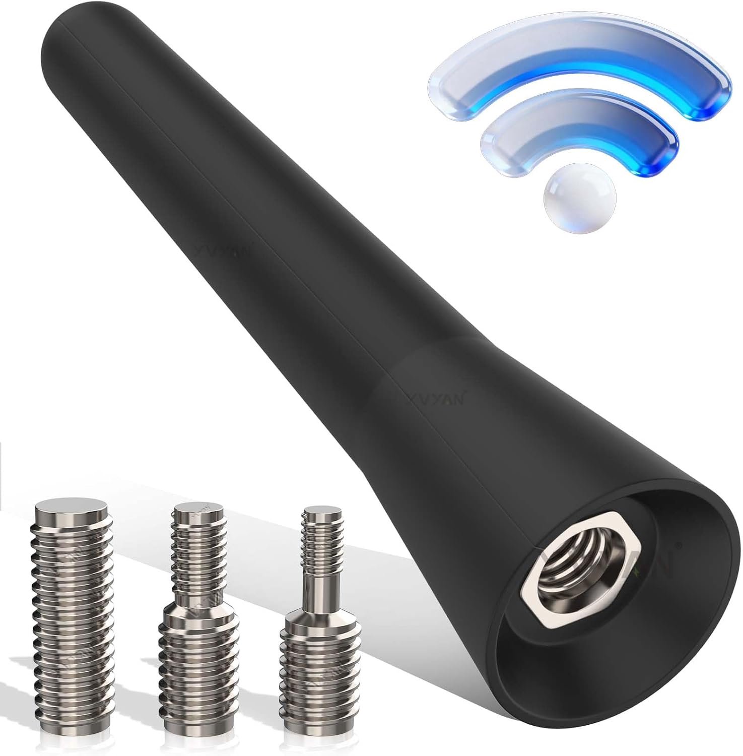 6,5 cm korte auto-antenne, mini-antenne, korte auto-antenne, universele mini-auto-antenne, met 3 schroeven M4 M5 M6 - ShopVlot