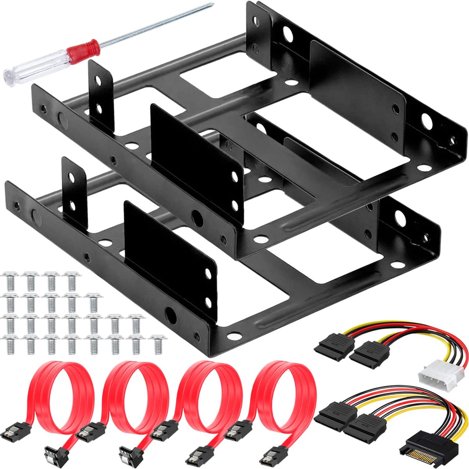 HAAMNING7 2.5" to 3.5" SSD/HDD Mounting Bracket Hard Drive Adapter Metal Bracket Kit - ShopVlot