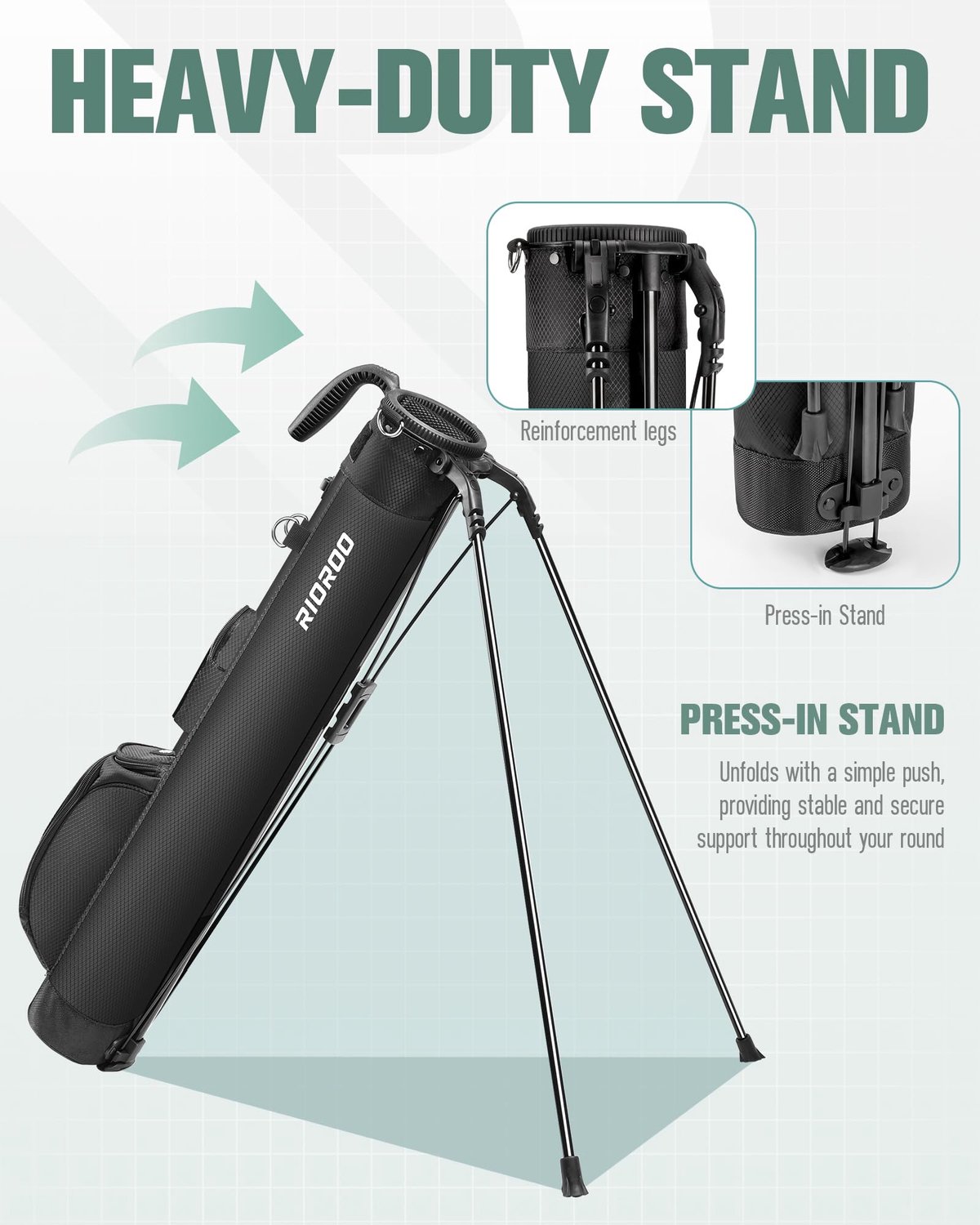 Golf Stand Bag - Lichtgewicht met Riem - 2 Way Divider - Ideaal voor Driving Range - Luxento