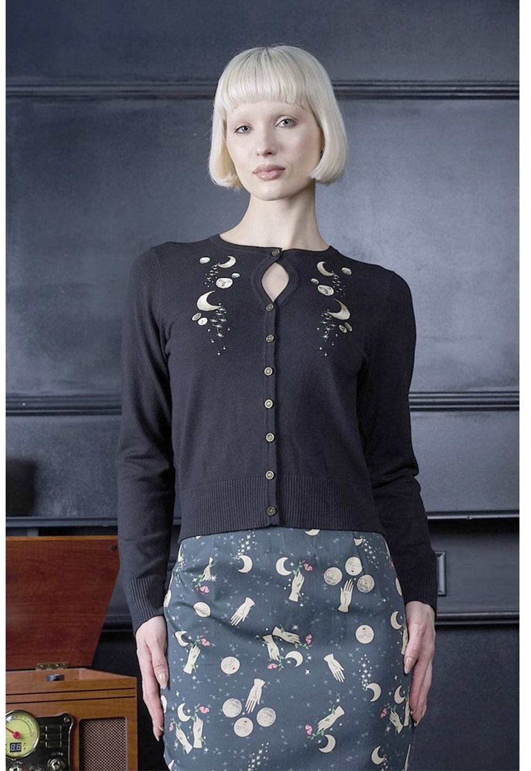 Banned - Heritage Moon Cardigan - M - Zwart