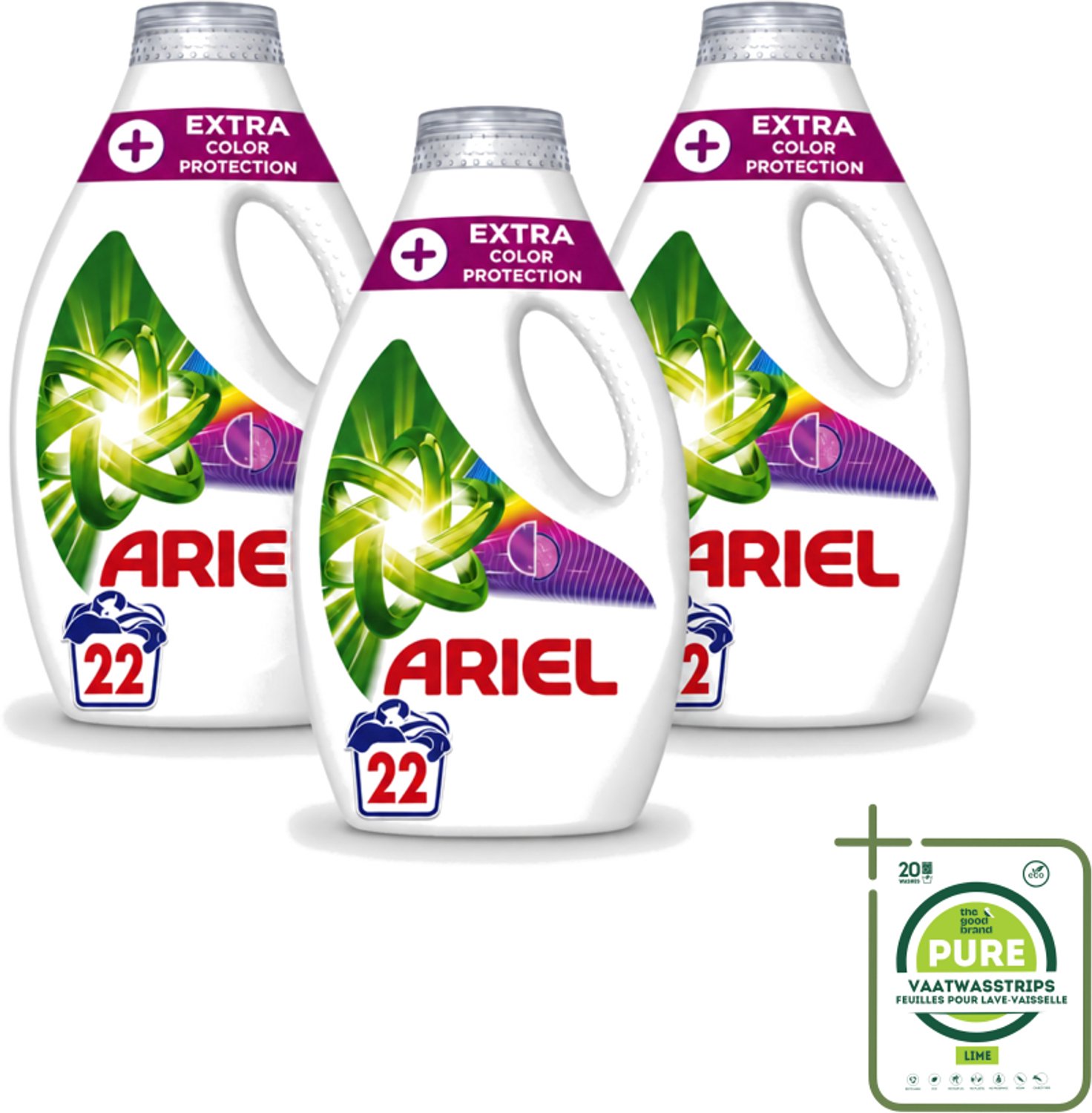 3 x Ariel – Vloeibaar Wasmiddel – Extra Color Protection – 990 ml – 22 wasbeurten - Grootverpakking - Kleurbehoud Wasmiddel - Vloeibaar Wasmiddel Kleur - Wasmiddel Voor Gekleurd Was - Kleurvervaging Voorkomen - Wasmiddel Voor Donkere Kleding