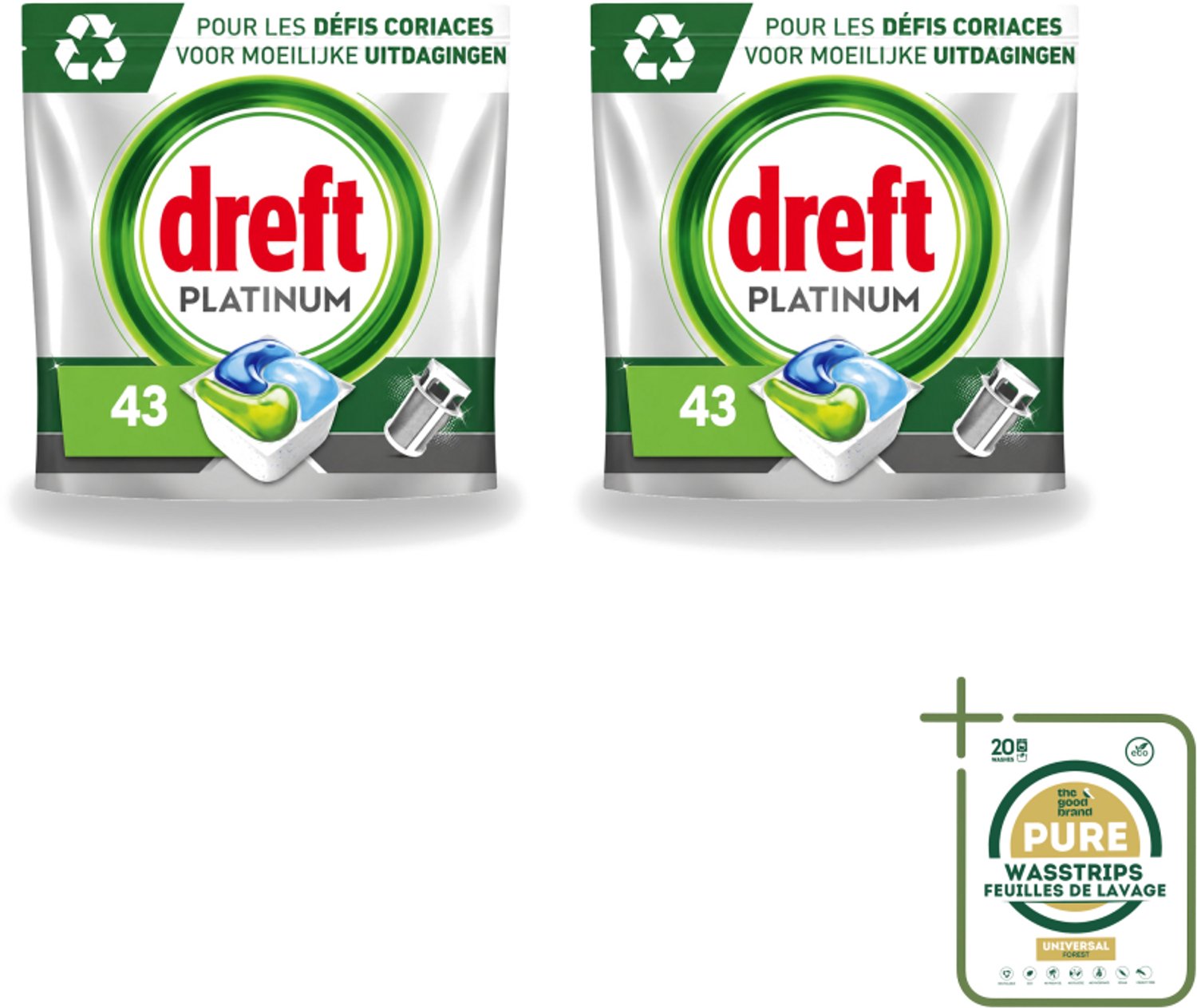 2 x Dreft Platinum - All In One - Vaatwascapsules - 43 Afwasbeurten - Vaatwasmiddel - Vaatwascapsules - Vaatwasser Reinigen - Vaatwasmiddel Capsule - Vaatwasmiddel 43 Wasbeurten