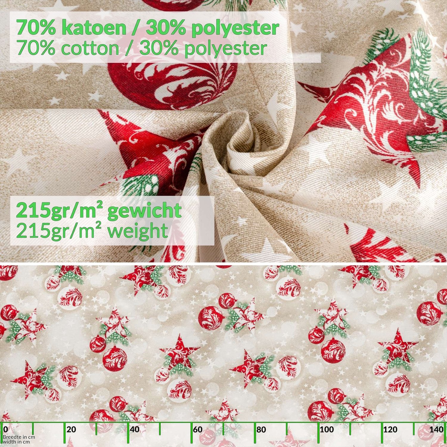 ANRO Tafelkleed Kerstrood 130x90cm Rechte rand Afwasbaar Waterafstotend Binnen & Buiten