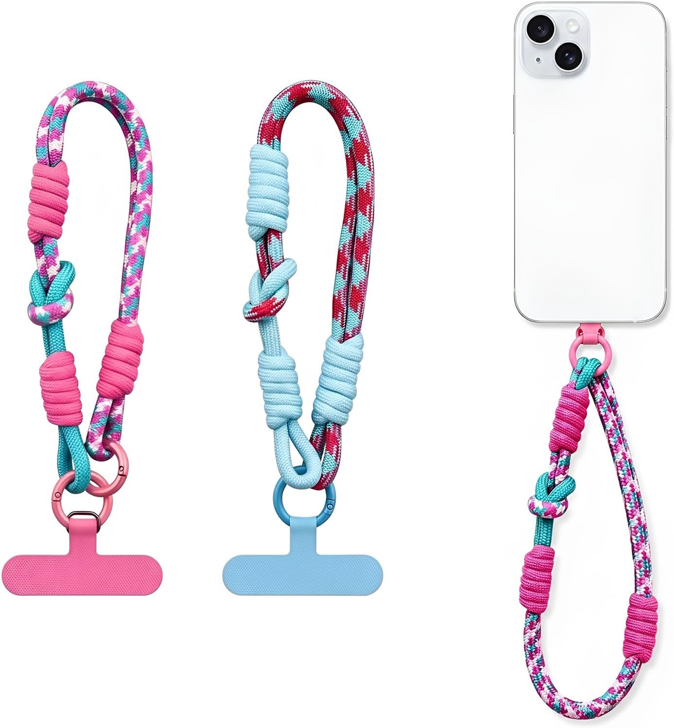 Telefoonketting 2 stuks - verstelbaar - geweven materiaal - altijd binnen handbereik - Vemera