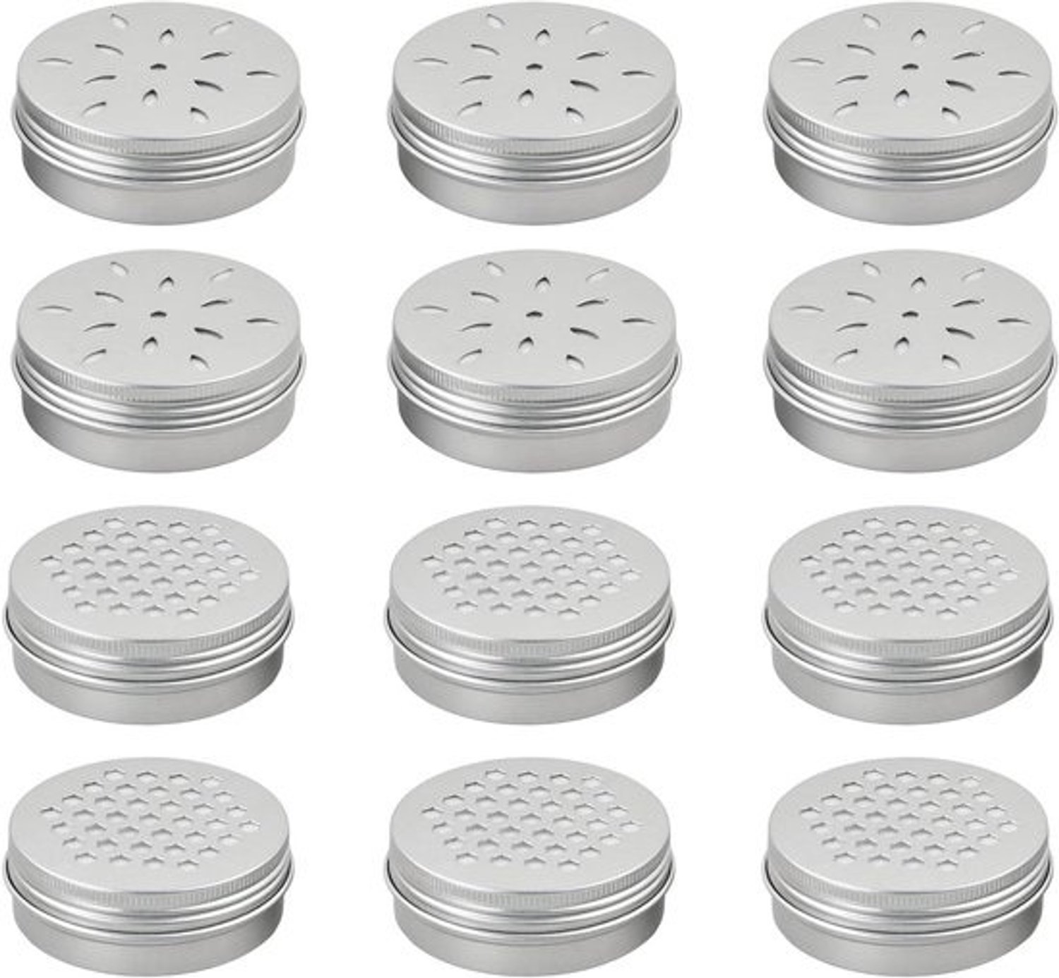Honden Trainingsdozen - Geur Werk Set - Neuswerk Training - 12 Aluminium Bakjes - 6.8cm x 6.8cm - Zilver