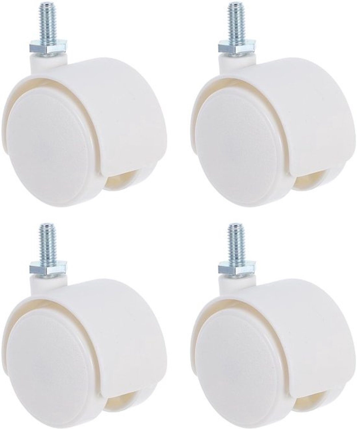 Meubelwielen Set - Draaibare Wieltjes - Meubels Verplaatsen - Robuuste Kunststof Constructie - 6.5 x 4.5 x 3.2 cm - Wit