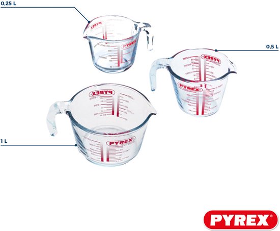 Maatbeker, Set van 3 Stuks - Pyrex | Classic Prepware — cadeau in Koken & Dineren - foto 4