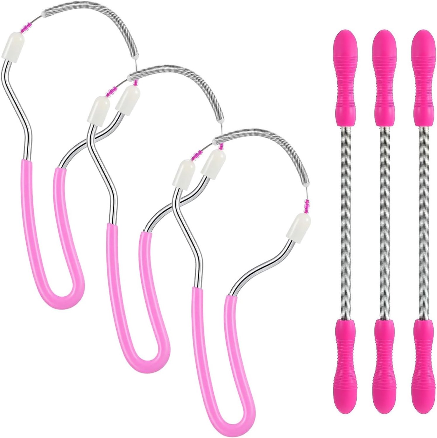 Gezichtshaarverwijderaar - Roze - 20 x 4,5 x 1,5 cm - Handmatige Epilator met Flexibele Veer - Voor Dames