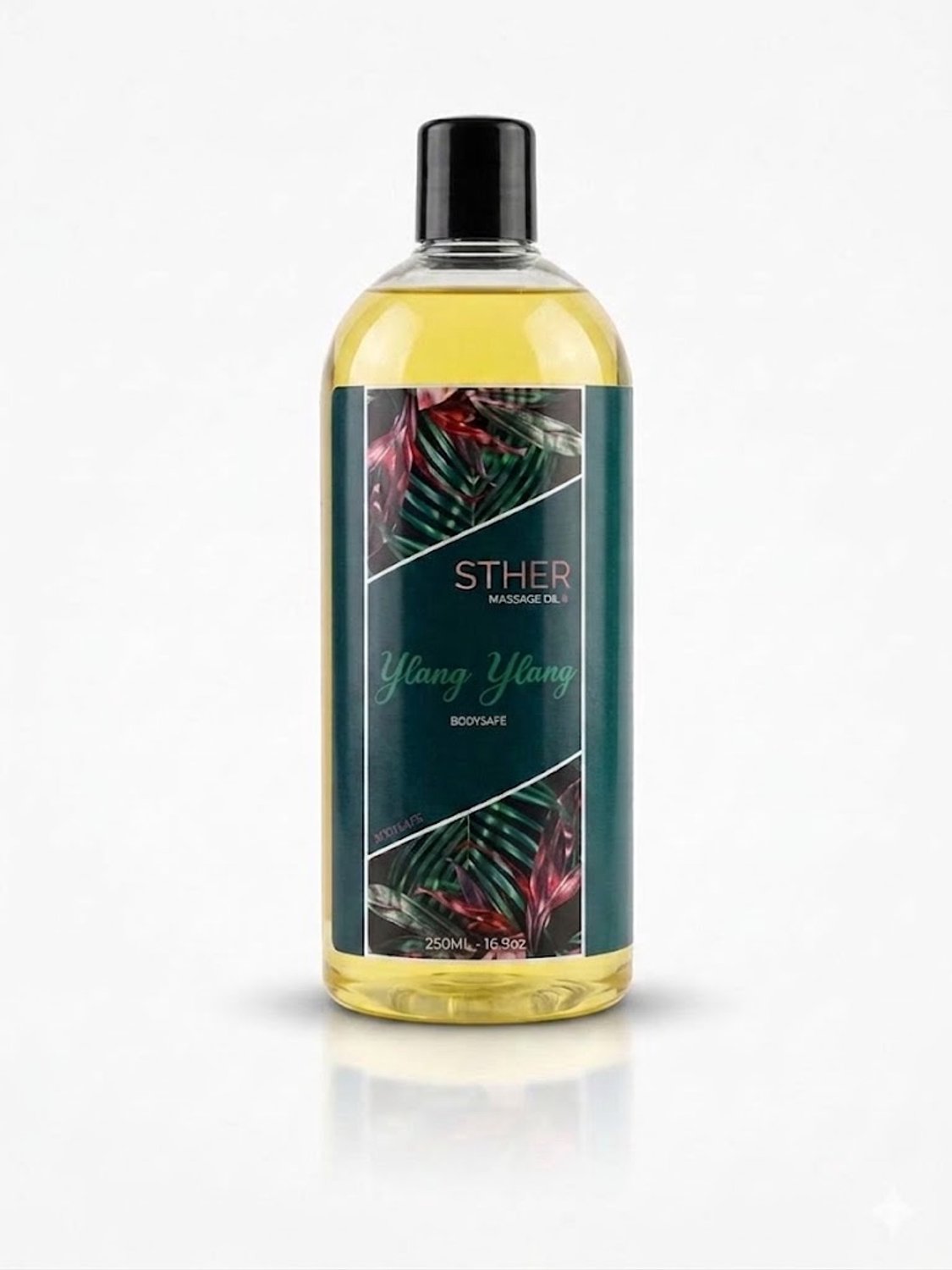 Sther Premium Massageolie - Ylang Ylang - 250ml - 100% Plantaardig - Voedende Huidolie - Voor Ontspanning & Intimiteit thumbnail 2