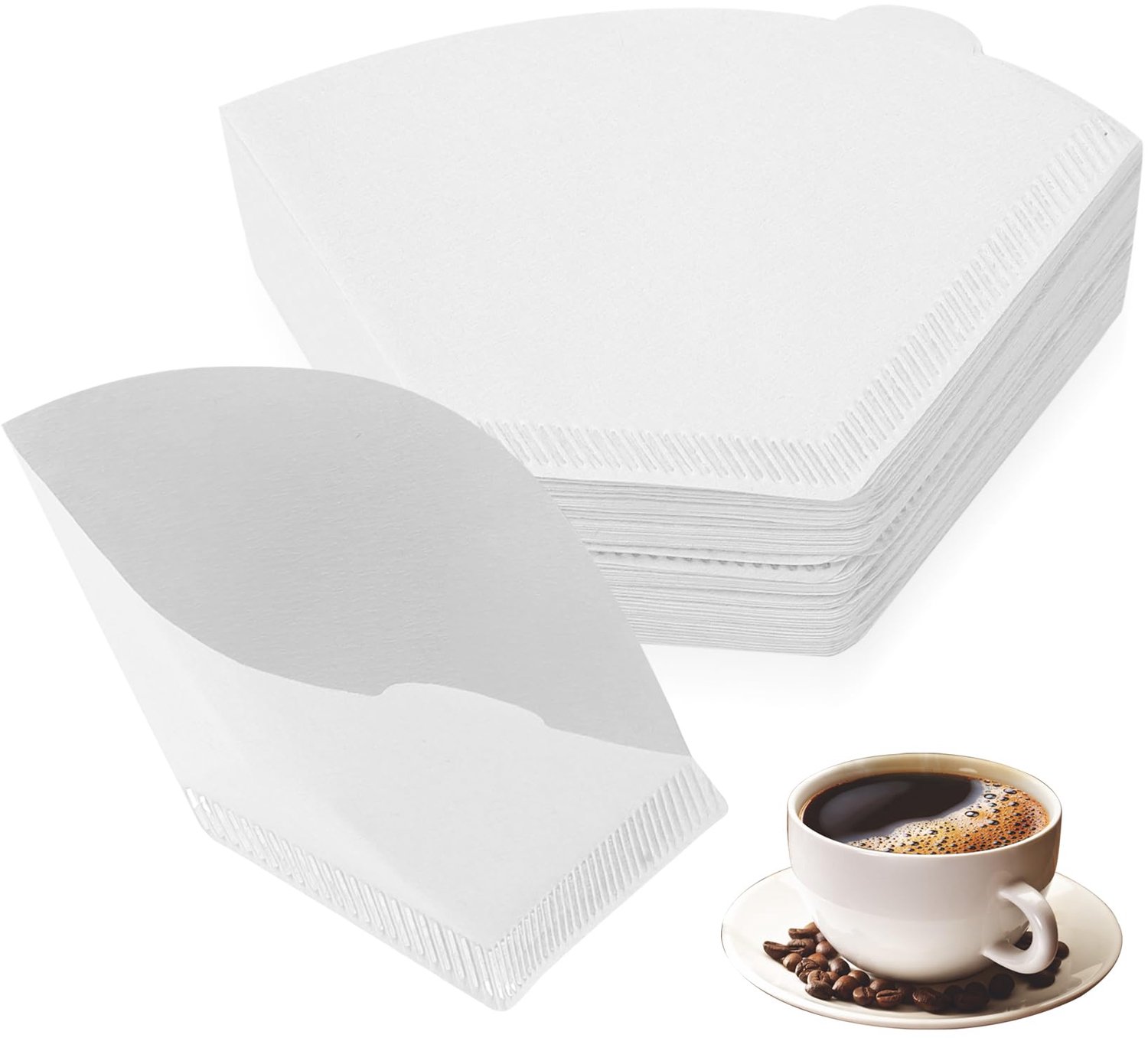 IYEREER 200 stuks witte koffiefilters maat 1 voor 1-2 kopjes koffiezetapparaten
