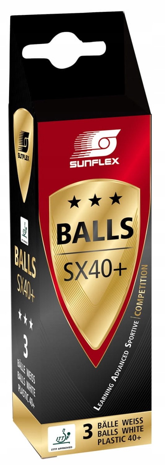 SUNFLEX SX40 Tafeltennisballen 3 stuks ITTF wedstrijdbal