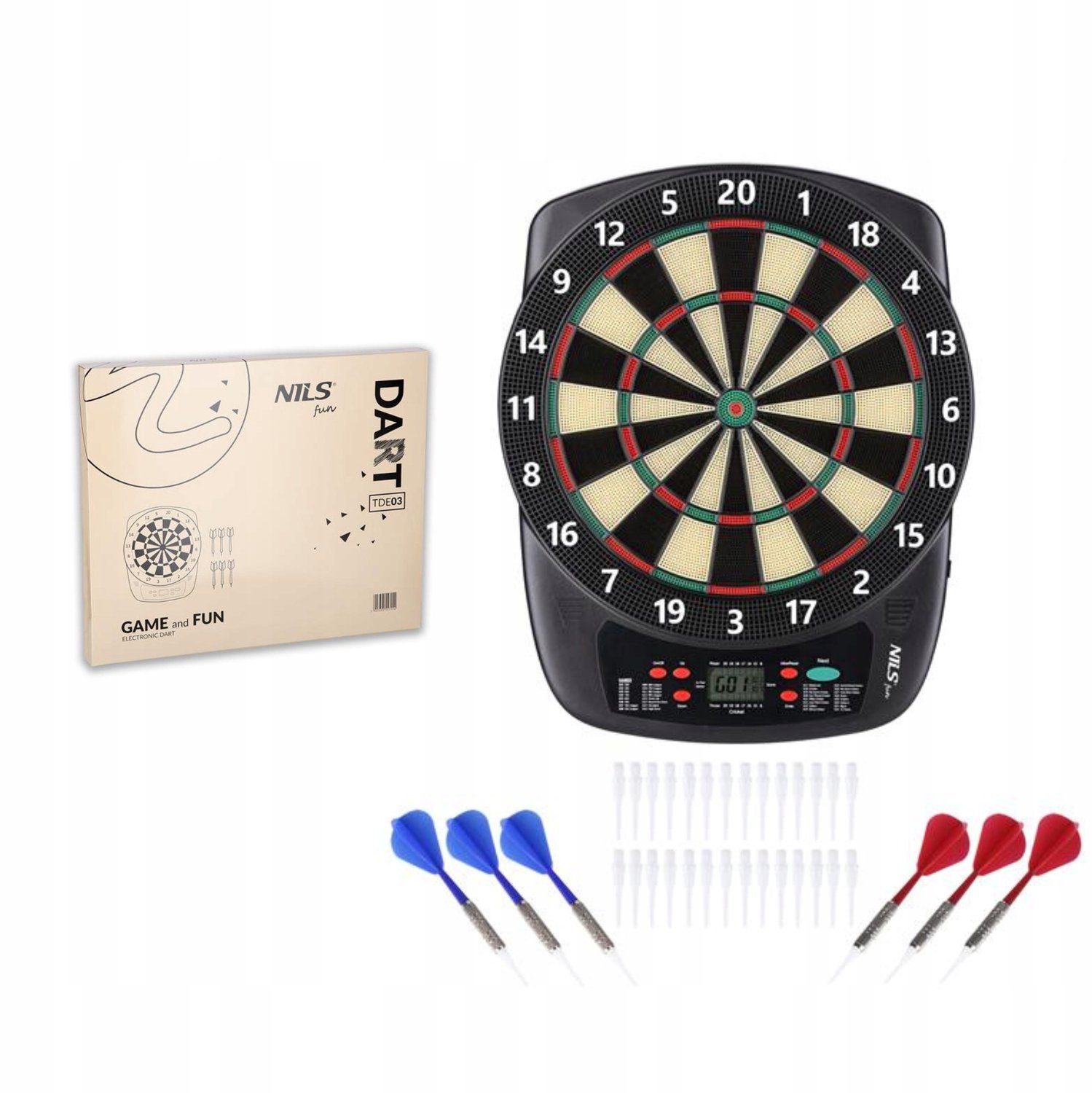 NILS FUN Elektronisch Dartbord TDE03 - 32 Spellen, 8 Spelers