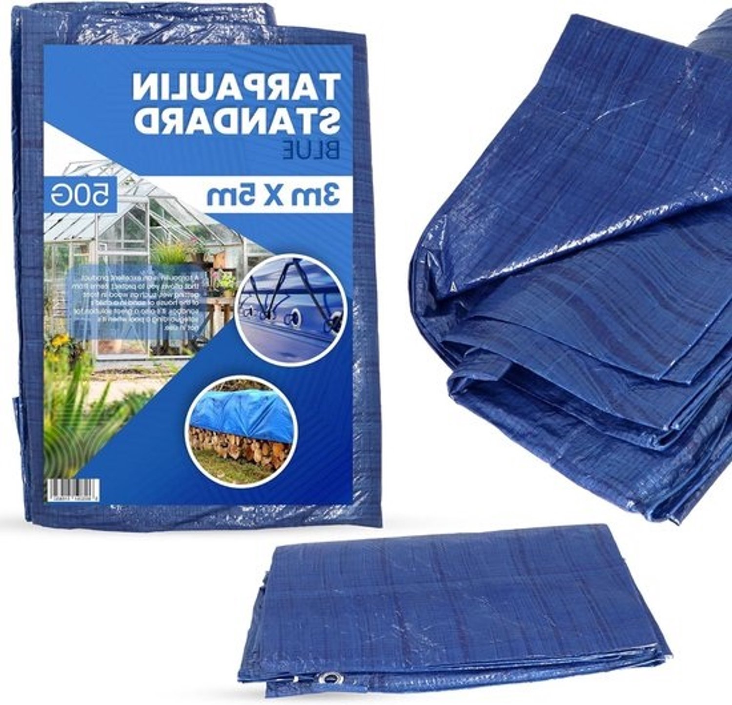Waterdichte Tarpaulin - Zeil Beschermdoek - Materiaal Beschermen - UV- en Weerbestendig - 3x5 Meter - Blauw