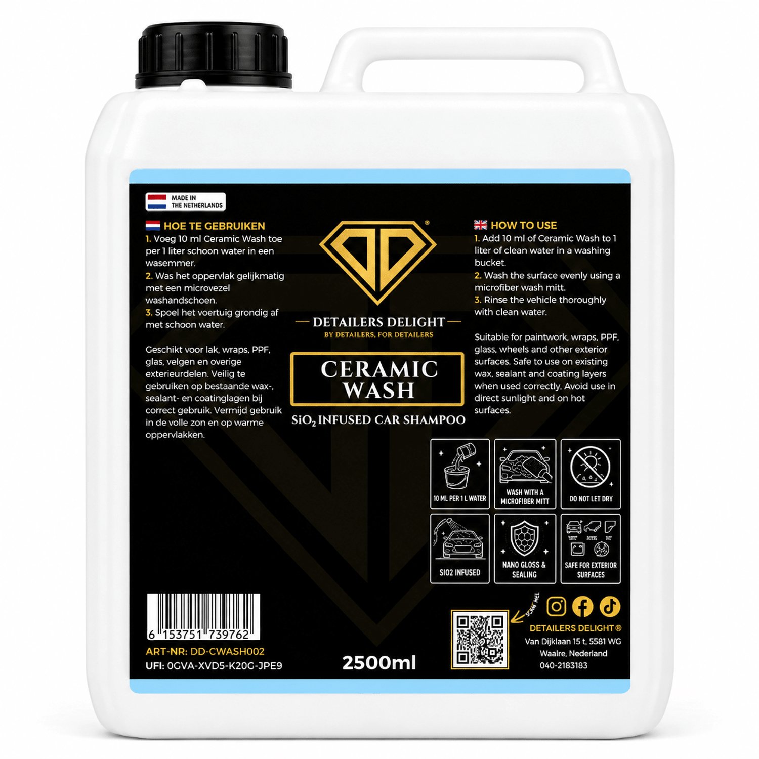 Detailers Delight Ceramic Wash 2.5L – SiO₂ Autoshampoo