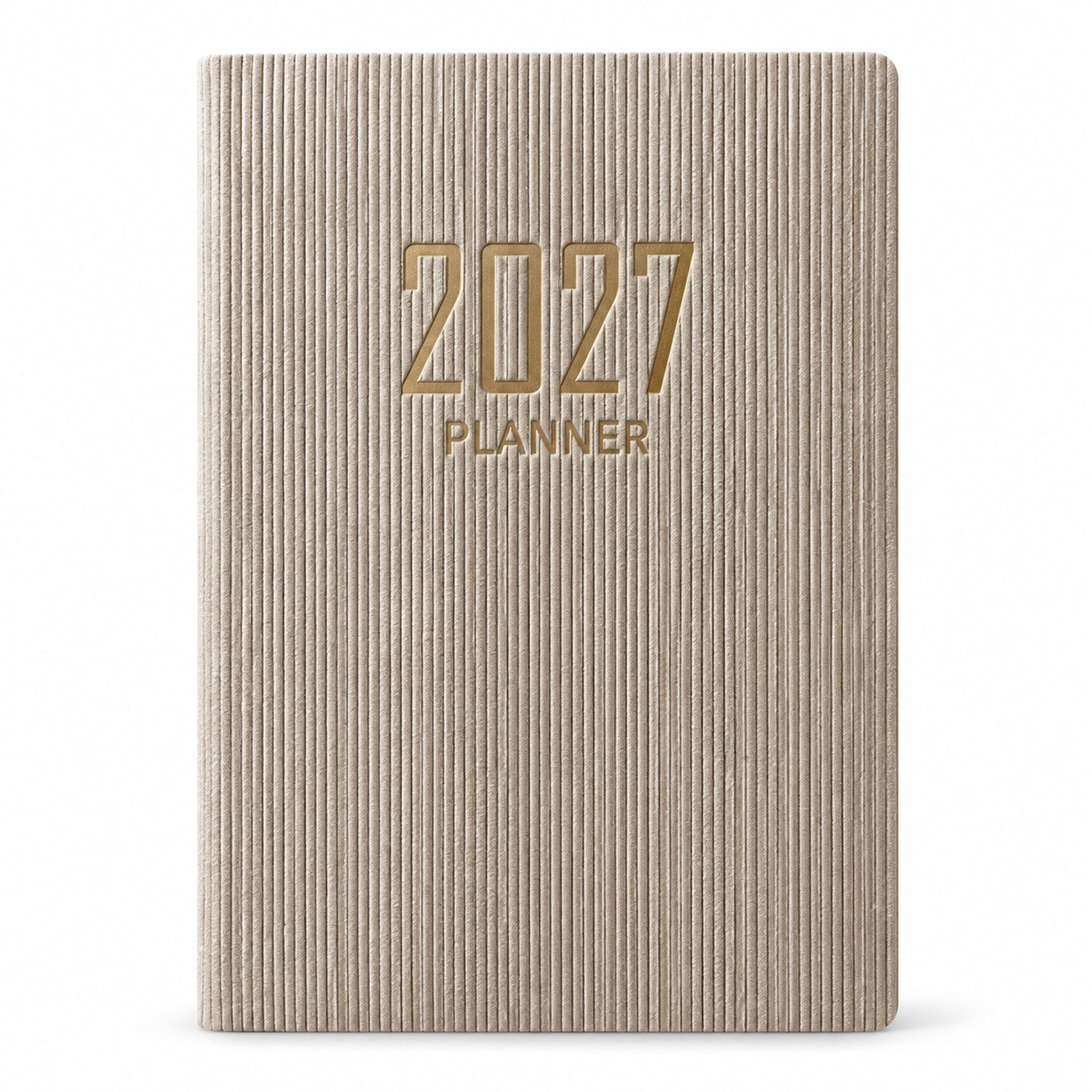Weekagenda 2027 A5 – 1 week op 2 pagina’s – Flexibele kaft – Crème