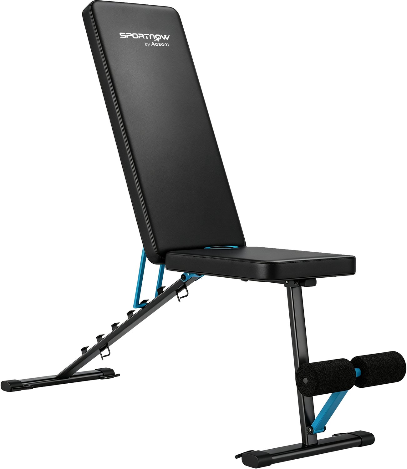 Dumbbellbank 115×32,5×41,5-105,5 cm, zwart, metalen frame, multifunctionele trainingsbank, inklapbaar en verstelbaar ontwerp, stabiel en duurzaam, eenvoudig ontwerp, eenvoudig te reinigen, praktisch en decoratief, geschikt voor thuisfitness