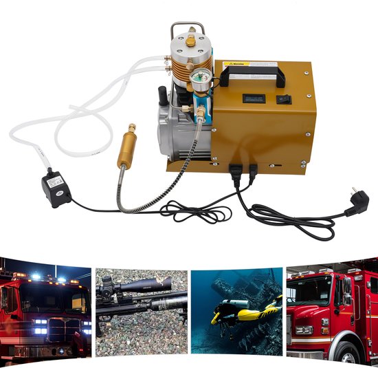 Hogedruk Luchtpomp Elektrisch - 1,8 kW Vermogen - 220V Spanning - Koper Staal Aluminium Rubber - Werkplaats Compressor — afbeelding 2