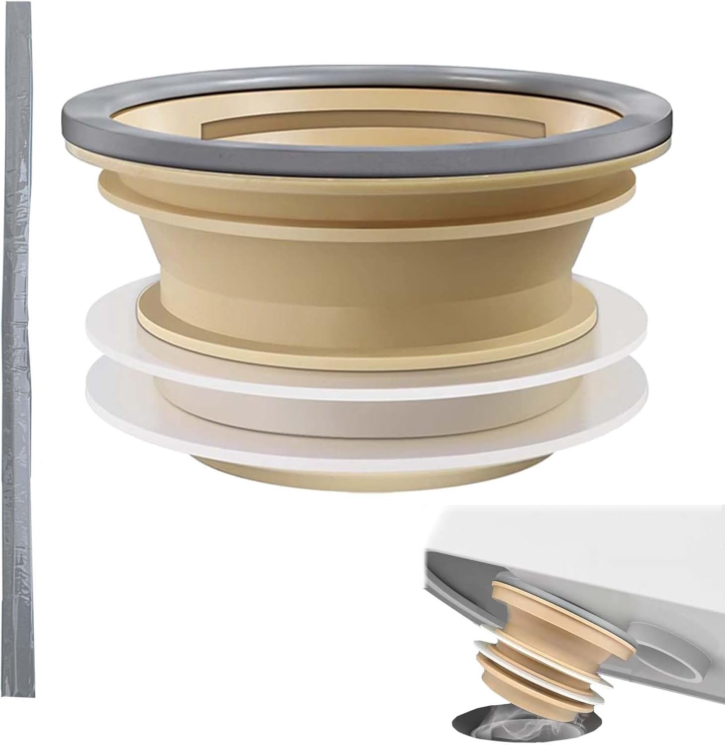 Toiletflens 100-110mm - Universele afvoerafdichting - Geurwerend - Voorkomt slechte geuren - Vemera