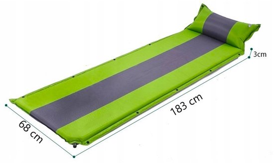 Zelfopblazend Kampeermatras met Kussen - Comfortabel & Lichtgewicht — afbeelding 2