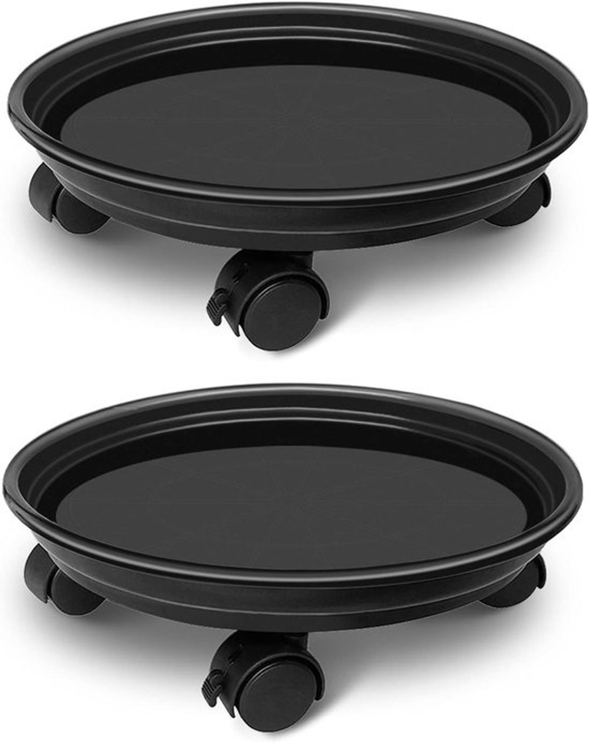 Plantenpallets - Bloempot Verplaatser - Eenvoudig Verplaatsen - Universele Zwenkwielen - 30 cm Diameter - Zwart