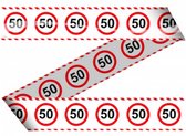 Afzetlint 50 jaar - stopbord - 15 meter - Abraham/Sarah versiering - markeerlint