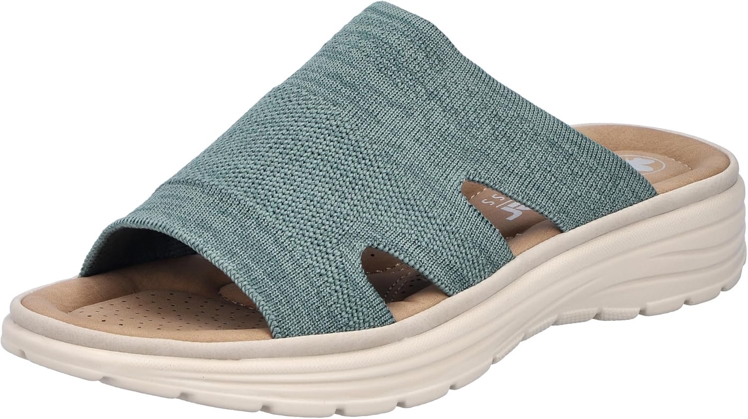 Rieker V8580 Dames Mules Comfort & Stijl Groen