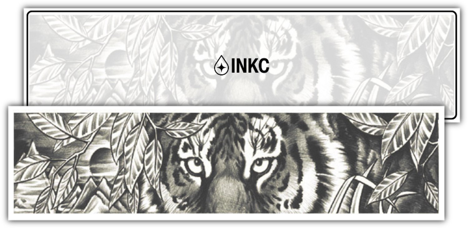 INKC - Tijdelijke Tattoo - Tijgerblikband - Nep Tattoo - Plak Tattoos - Blijft tot 2 weken - 6,5 x 24cm