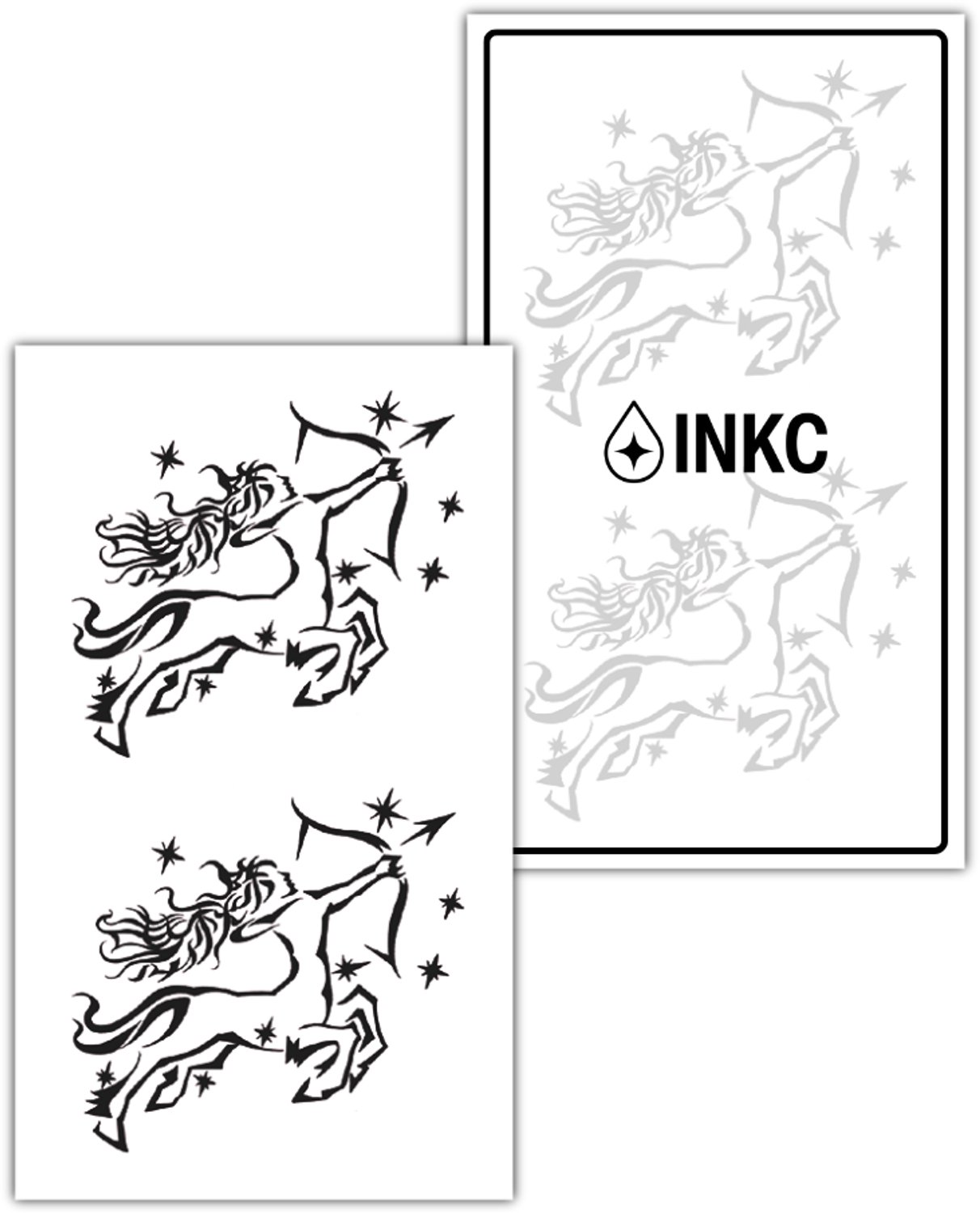 INKC - Tijdelijke Tattoo - Boogschutter - Nep Tattoo - Plak Tattoos - Blijft tot 2 weken - 7 x 12cm
