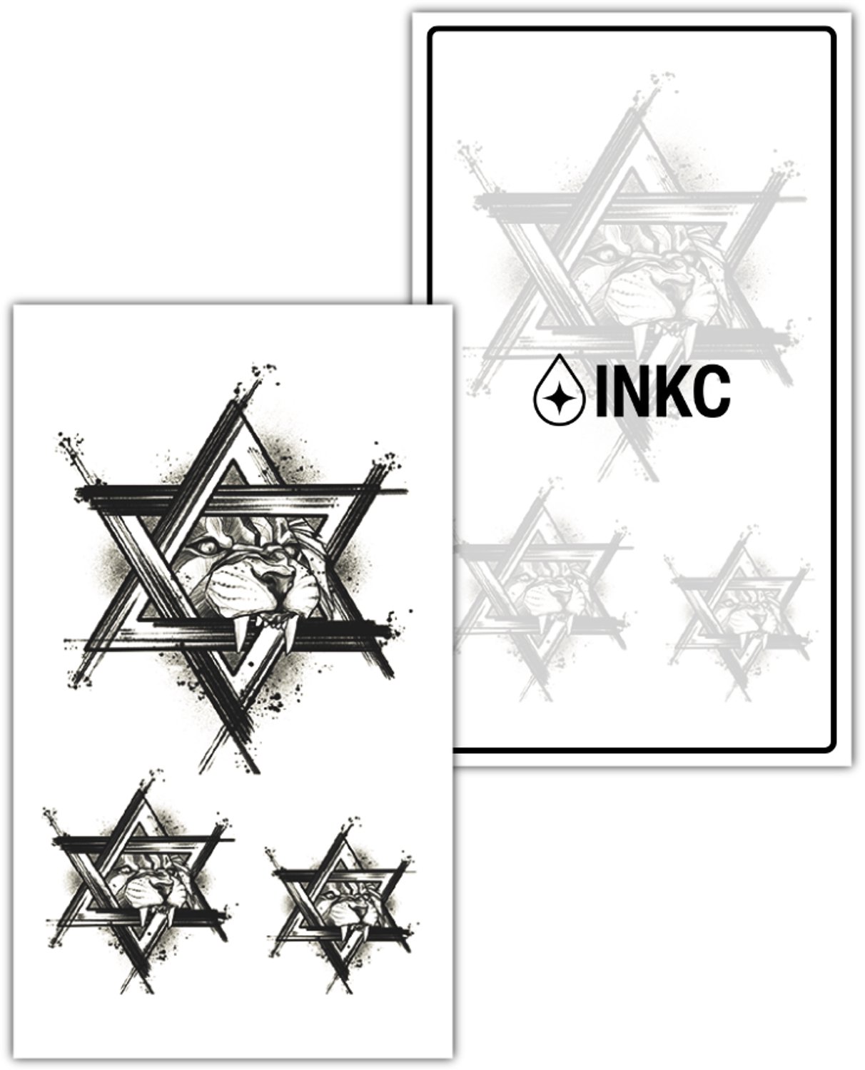 INKC - Tijdelijke Tattoo - Dierenkracht in Ster - Nep Tattoo - Plak Tattoos - Blijft tot 2 weken - 7 x 12cm