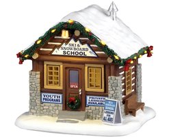 Lemax - Ski & Snowboard School - Met Licht