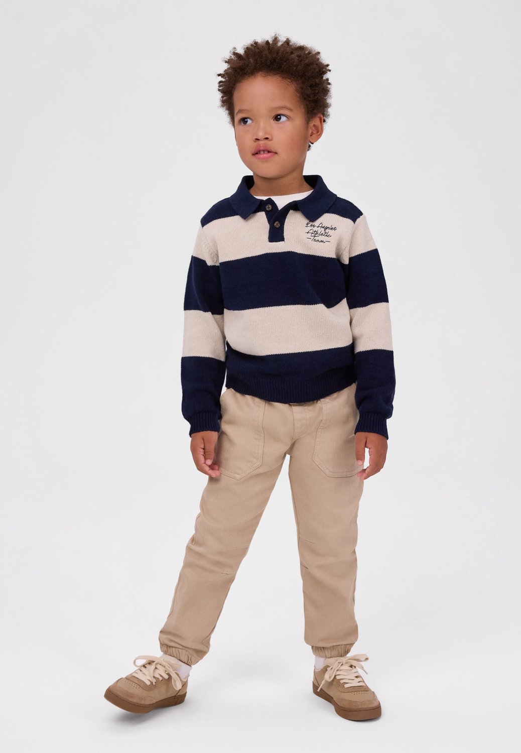 Minoti joggingbroek jongens – twill – opgestikte zakken – beige