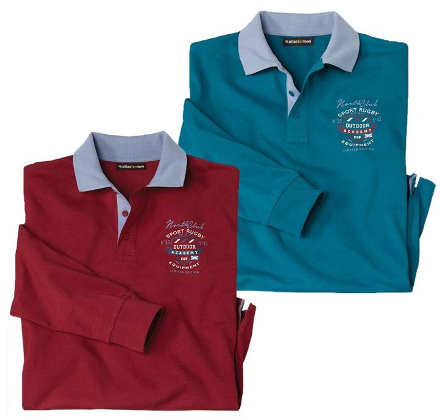 ATLAS FOR MEN - Set van 2 polo's North Club - Heren - Verkrijgbaar in grote maten - XXL