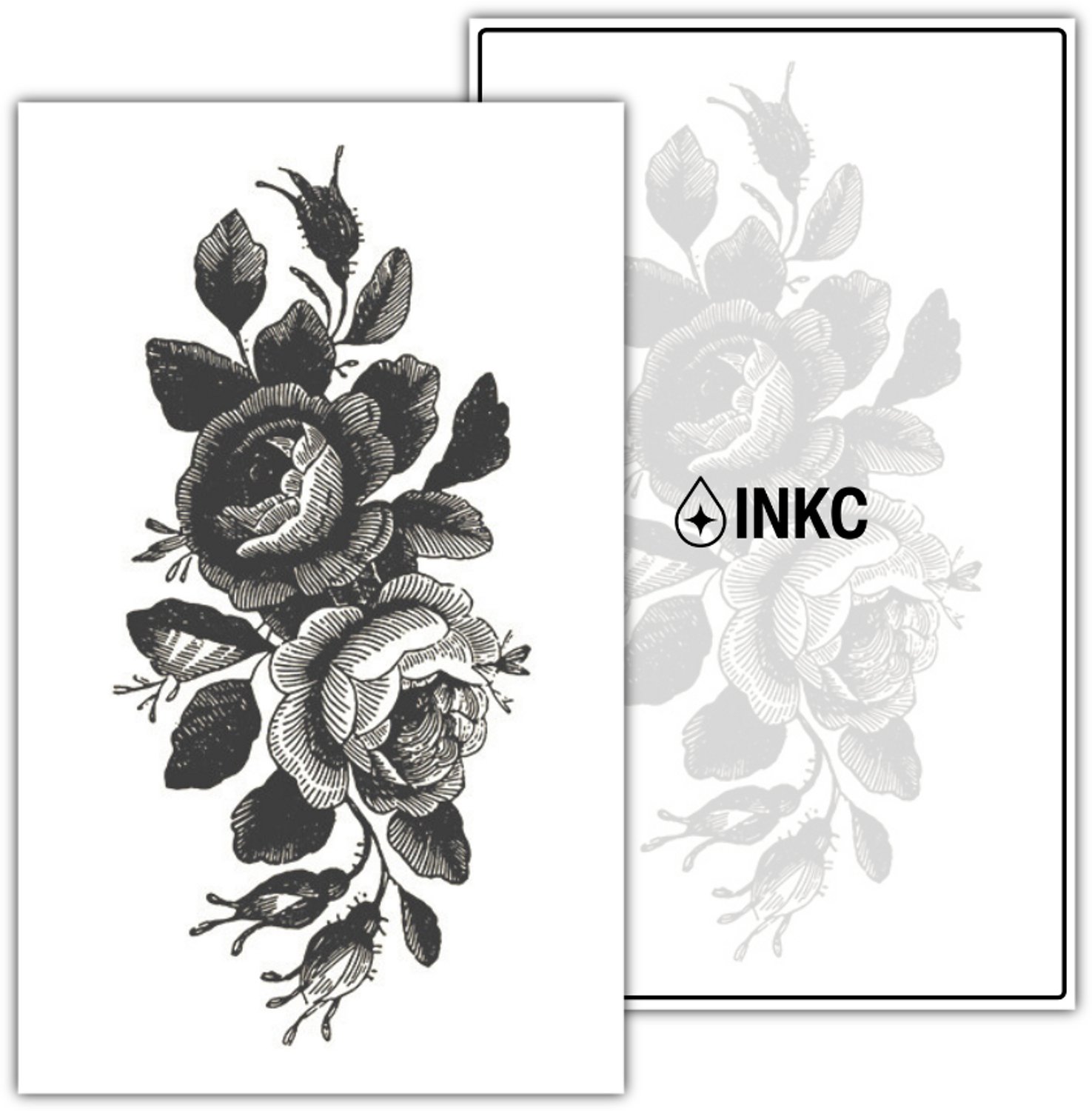 INKC - Tijdelijke Tattoo - Volle Bloemen - Nep Tattoo - Plak Tattoos - Blijft tot 2 weken - 11 x 18cm