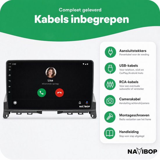 Navibop Autoradio geschikt voor Mercedes c klasse w204 - Draadloos ...