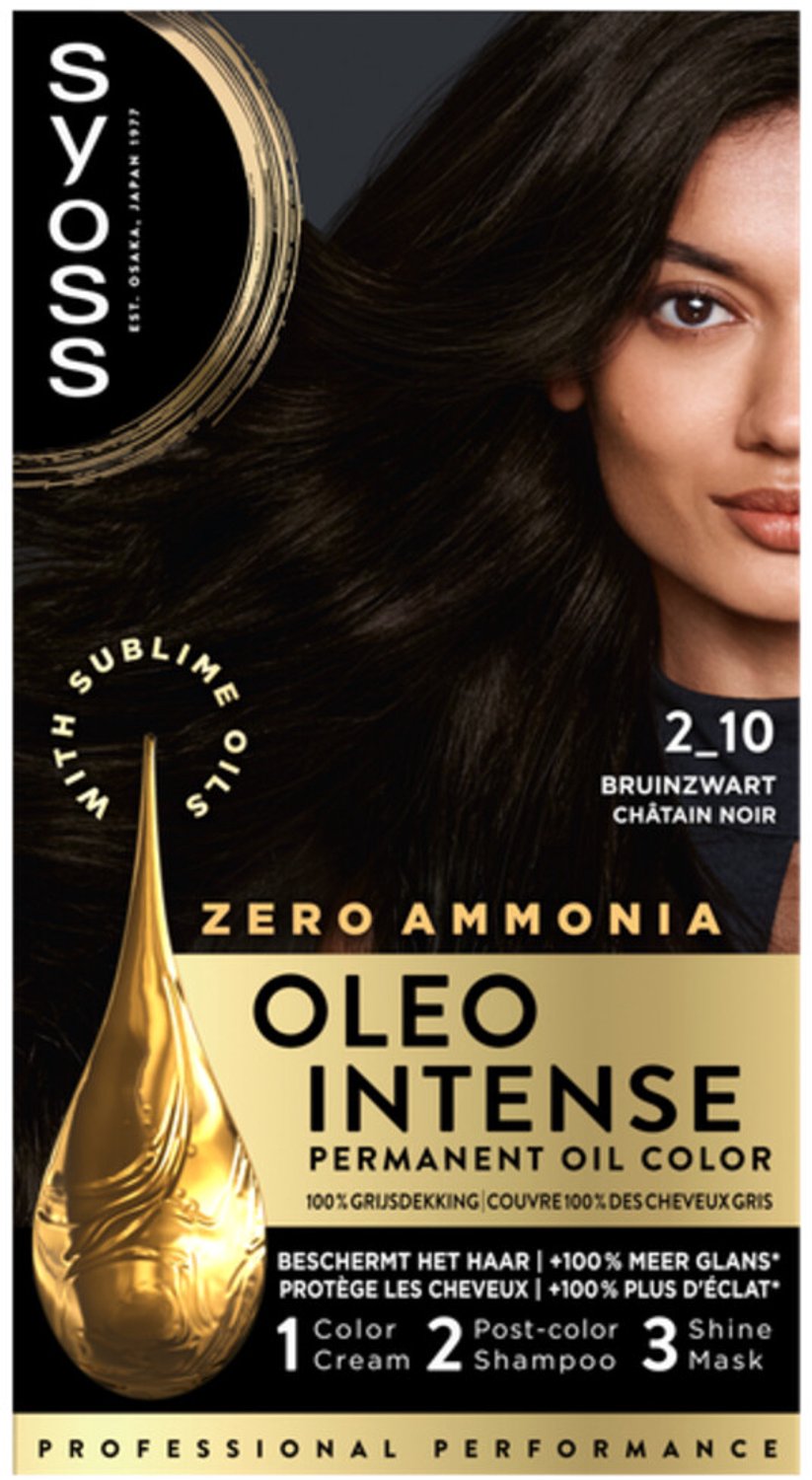 Syoss - Oleo Intense Haarverf 2-10 Bruinzwart - 36 x 1 stuk - Voordeelverpakking