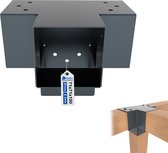 GeZu Impex Paalverbinder 71 x 71 mm | X Gecoat Antraciet Poeder Pergola Paalverbinder Type-X 4-Weg Hoekverbinder