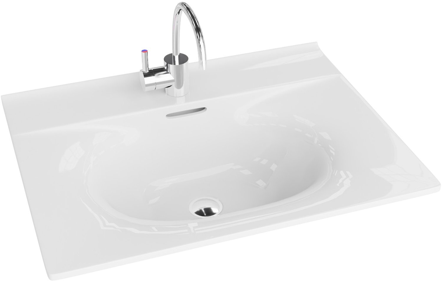 LAVITA wastafel Kolorado 61x46,5x17 cm glanzend wit